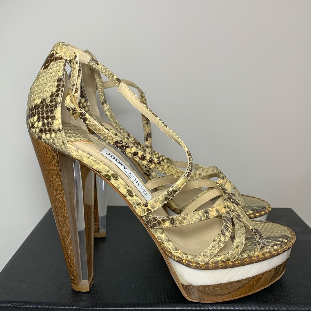 JIMMY CHOO PYTHON SANDALS